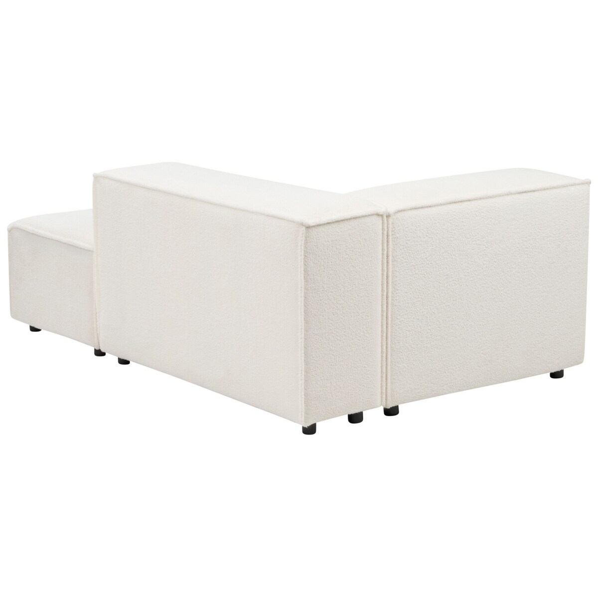 Narożnik modułowy ARDAL Boucle Biały dla 3 osób Lewostronny