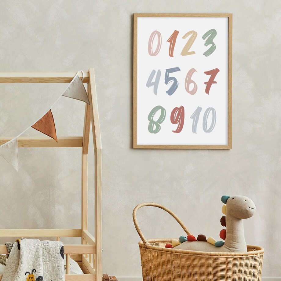 Plakat dla dzieci Liczby boho 5 50x70