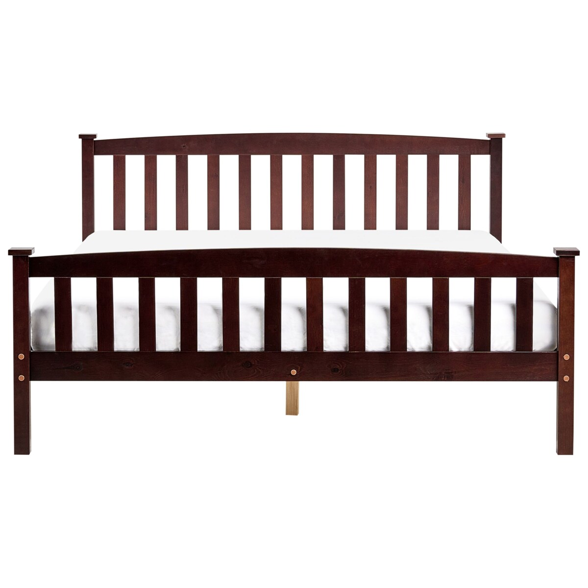 Łóżko Drewno sosnowe GIVERNY 160 x 200 cm Ciemnobrązowy