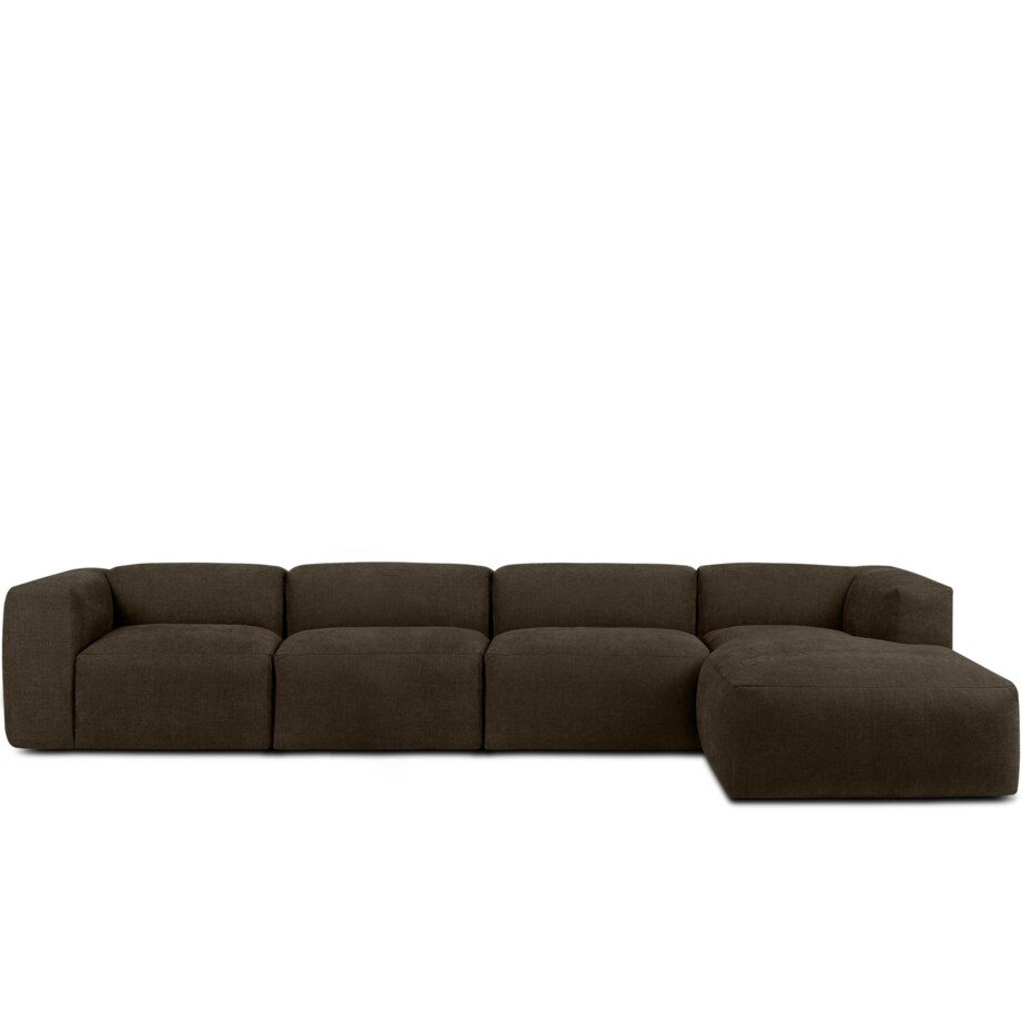 KONSIMO BUFFO Sofa narożna prawa 6-osobowa z wyjątkowo miękkim siedziskiem, kolor brązowy