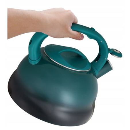 Czajnik Emaliowany Retro 2.2L Zielony Z Gwizdkiem Indukcja Gaz