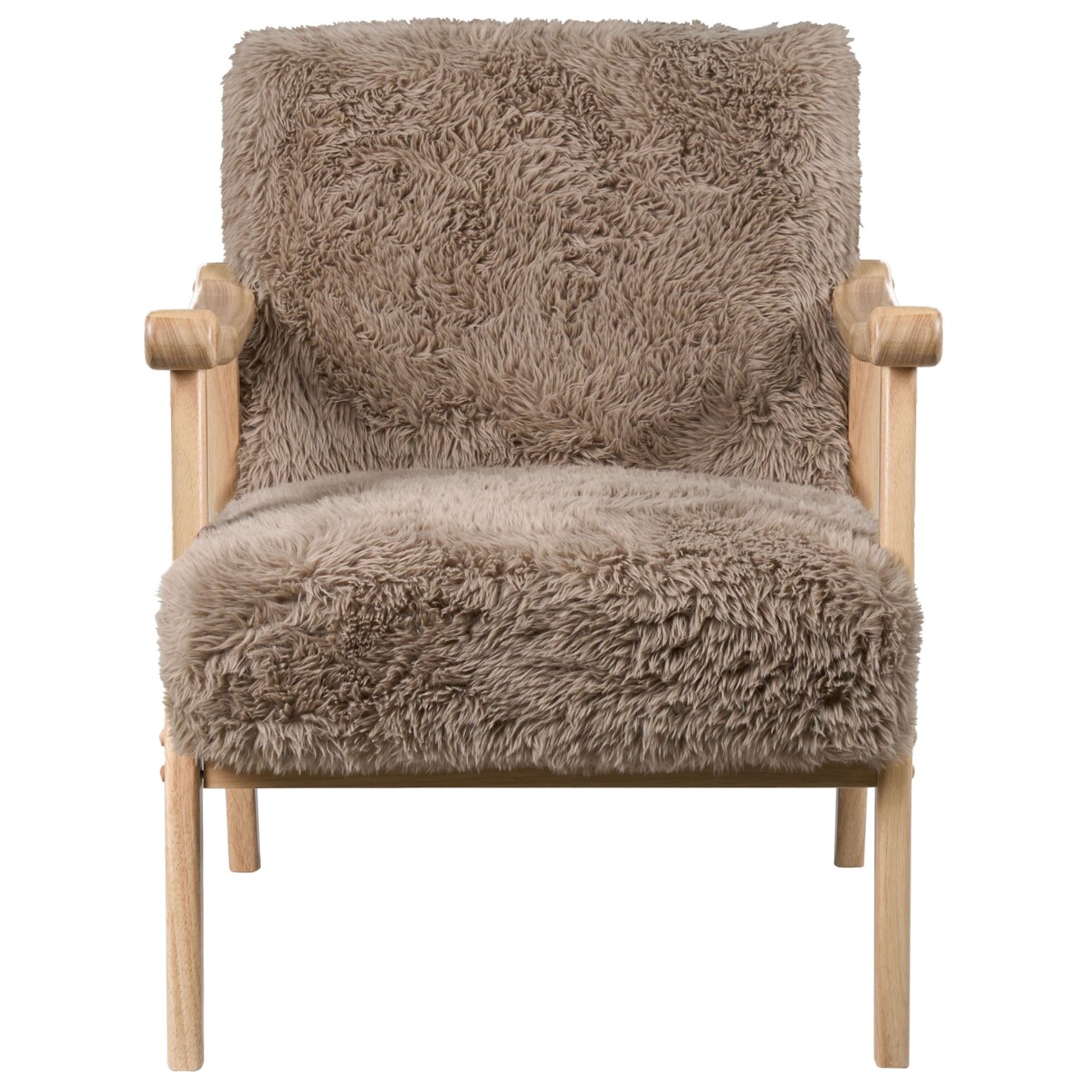 Fotel LEKNES Sztuczne futro Beżowoszary