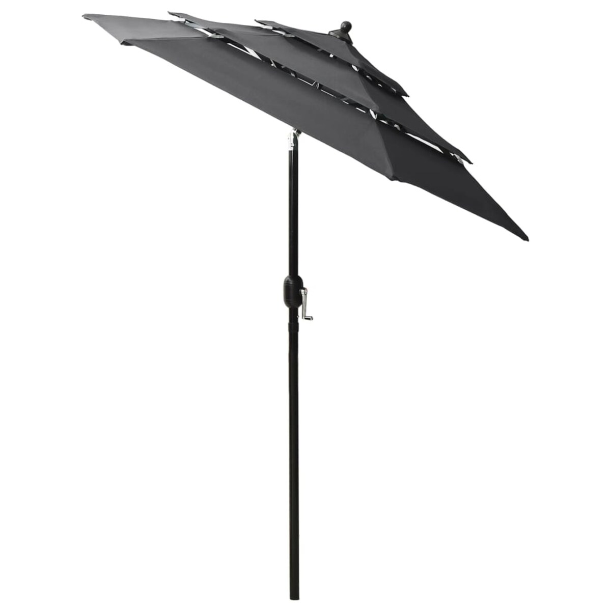 vidaXL 3-poziomowy parasol na aluminiowym słupku, antracytowy, 2 m