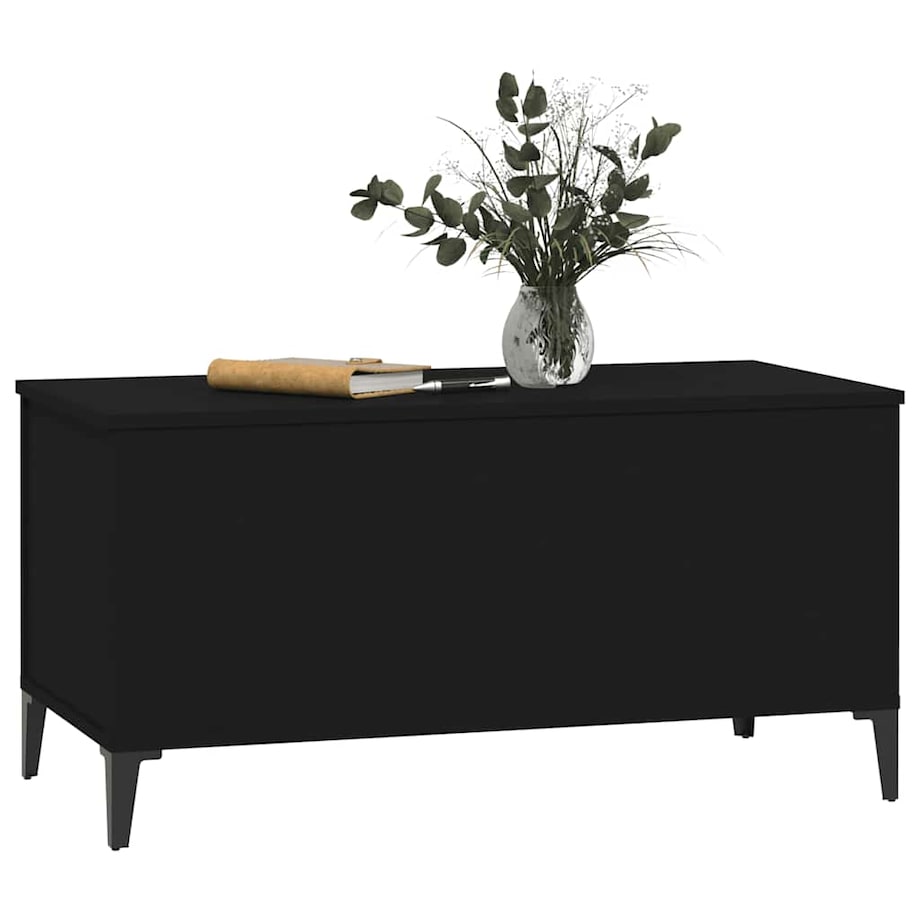 vidaXL Stolik kawowy, czarny, 90x44,5x45 cm, materiał drewnopochodny