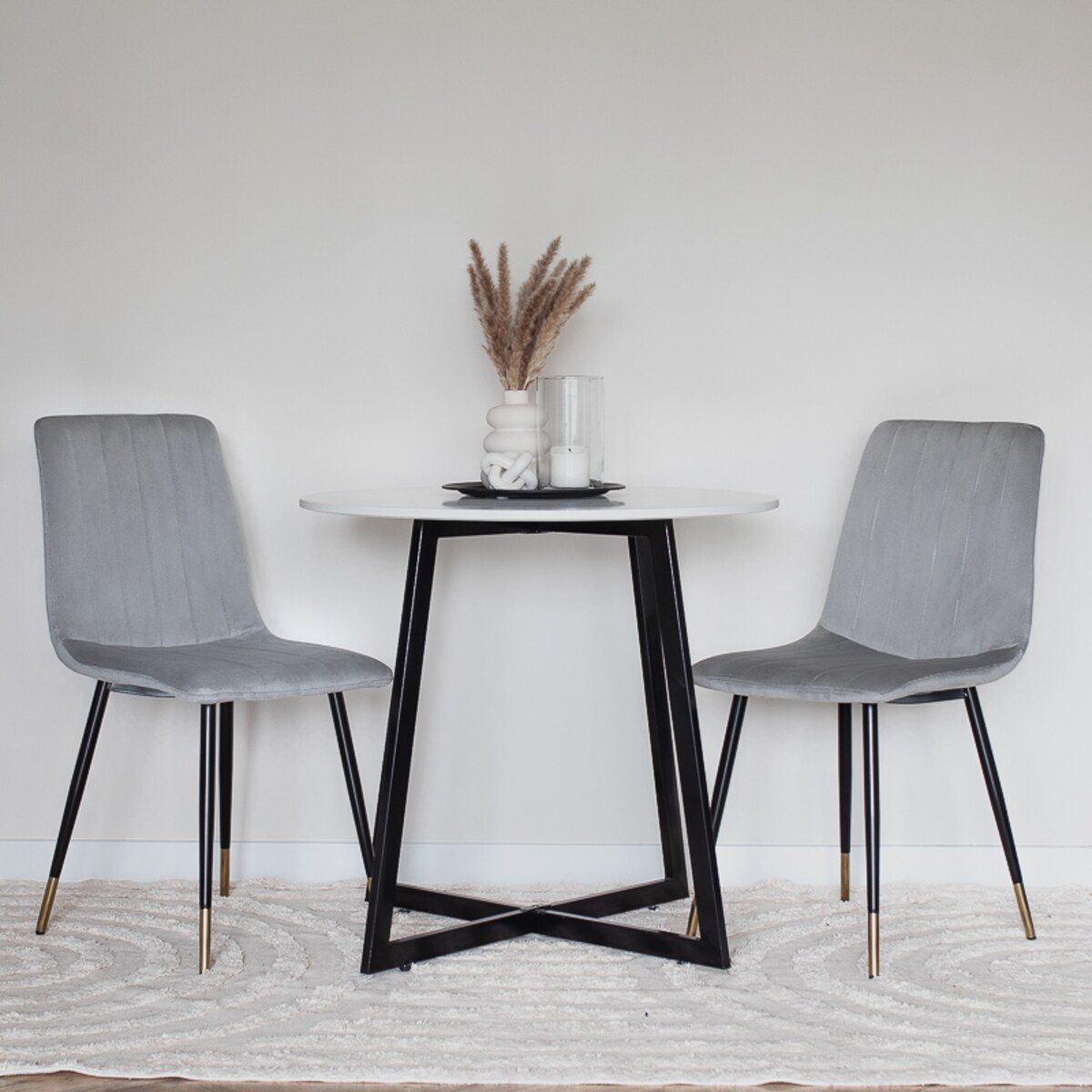 Krzesło tapicerowane welurowe pikowane do salonu jadalni szare