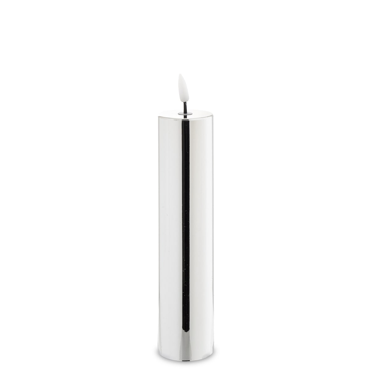 Świeca LED z tworzywa sztucznego 24x5x5 cm LYS-3 srebrna, timer