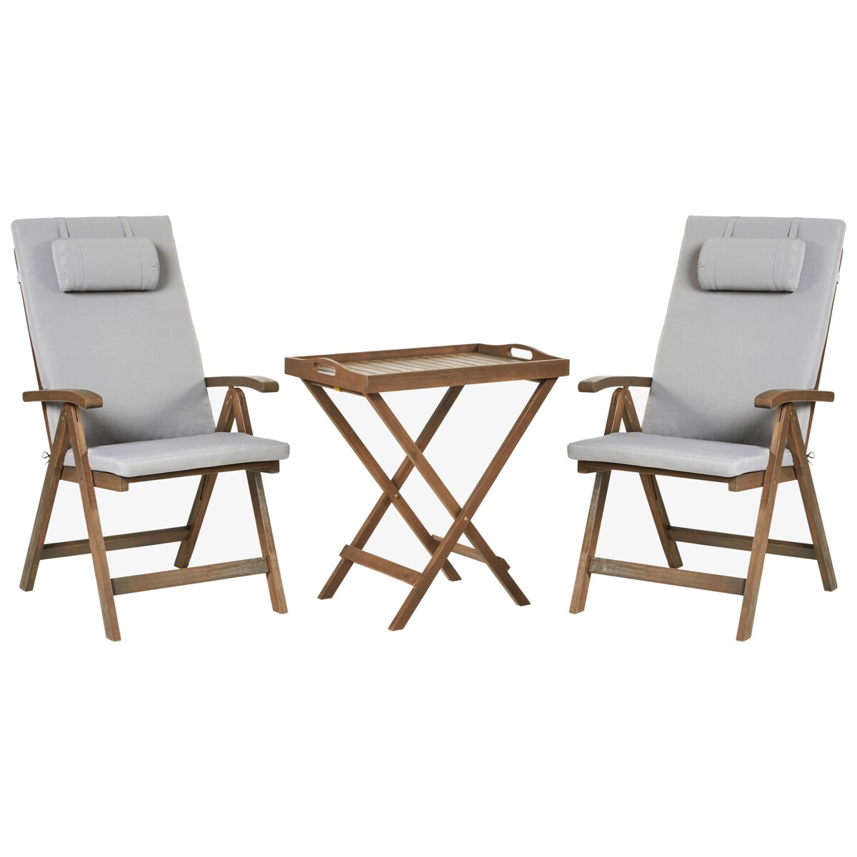 Zestaw mebli balkonowych AMANTEA PREMIUM Drewno akacjowe Jasnoszary