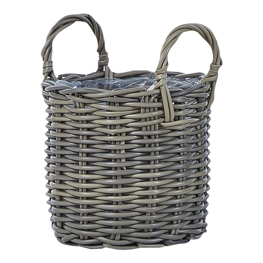 Zestaw 3 koszy na kwiaty NIKITI 29/35/40 cm Beżowoszary Technorattan