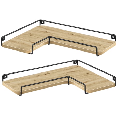 Półki 2 Szt nowoczesny styl, dąb artisan, czarny