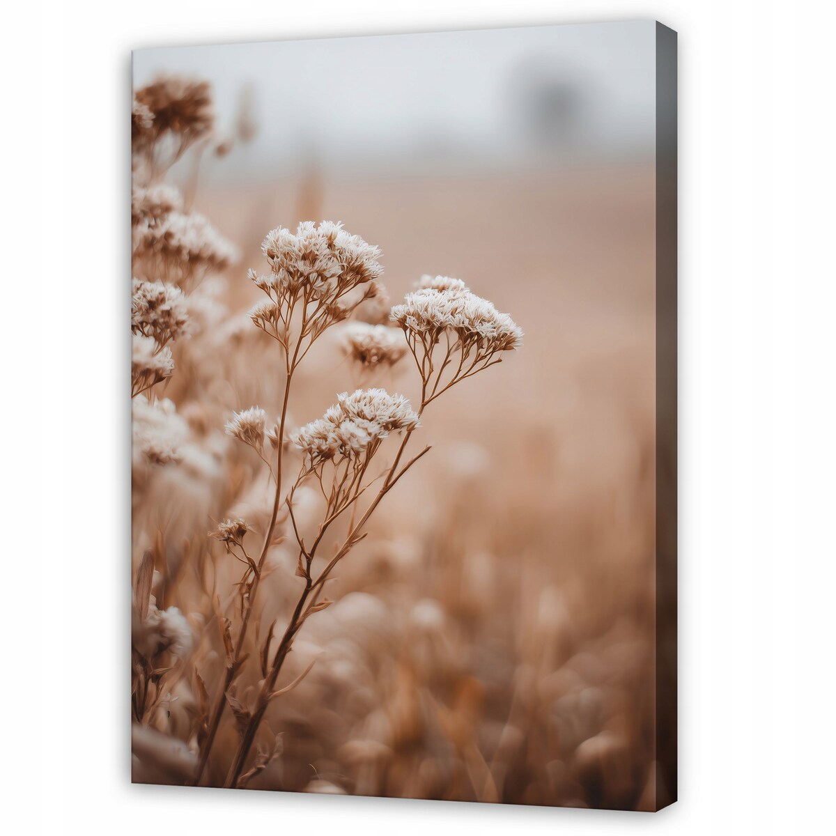 Obraz Do Sypialni Salonu Na Płótnie Kwiaty Natura Beżowy 80x120