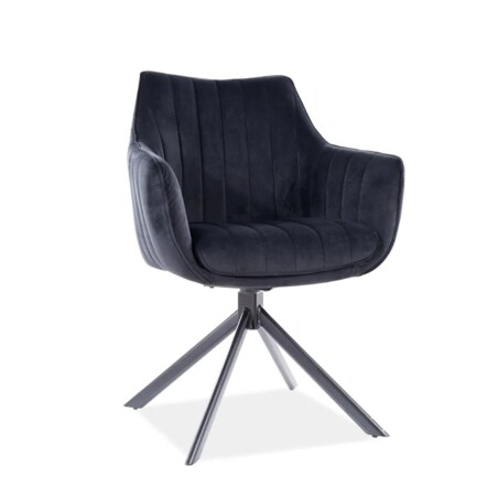 Krzesło tapicerowane AZALIA VELVET czarne