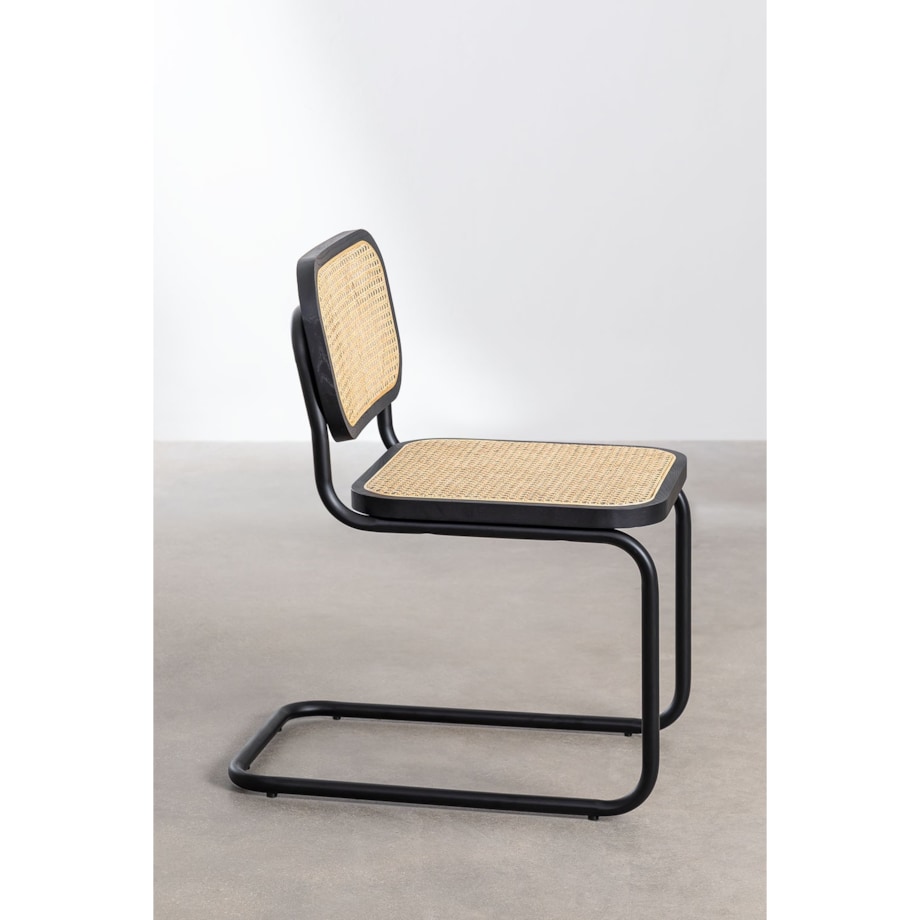 Krzesło czarne z plecionką wiedeńską czarna podstawa