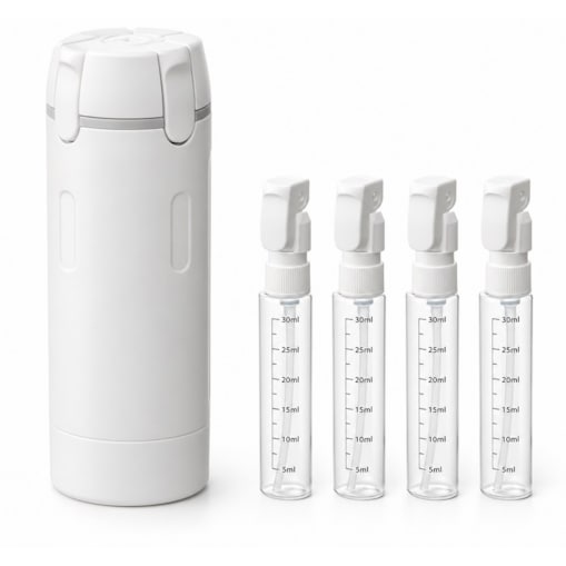 Dozownik podróżny SHP EASY TRAVEL biały 4 × 30 ml na kosmetyki