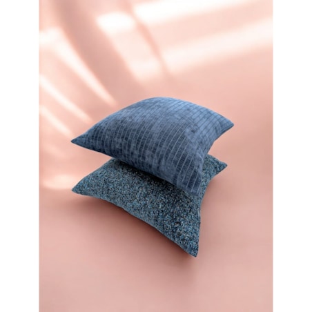 Granatowa poduszka dekoracyjna w prążki 45x45 Lines