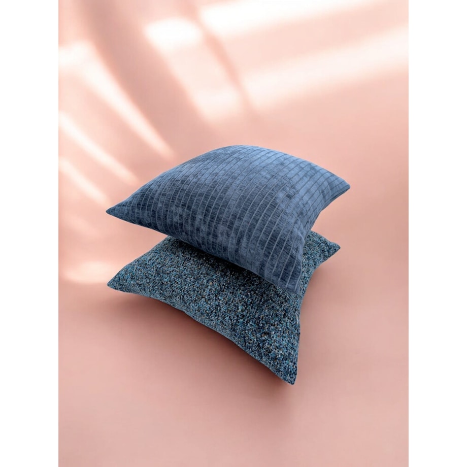 Granatowa poduszka dekoracyjna w prążki 45x45 Lines