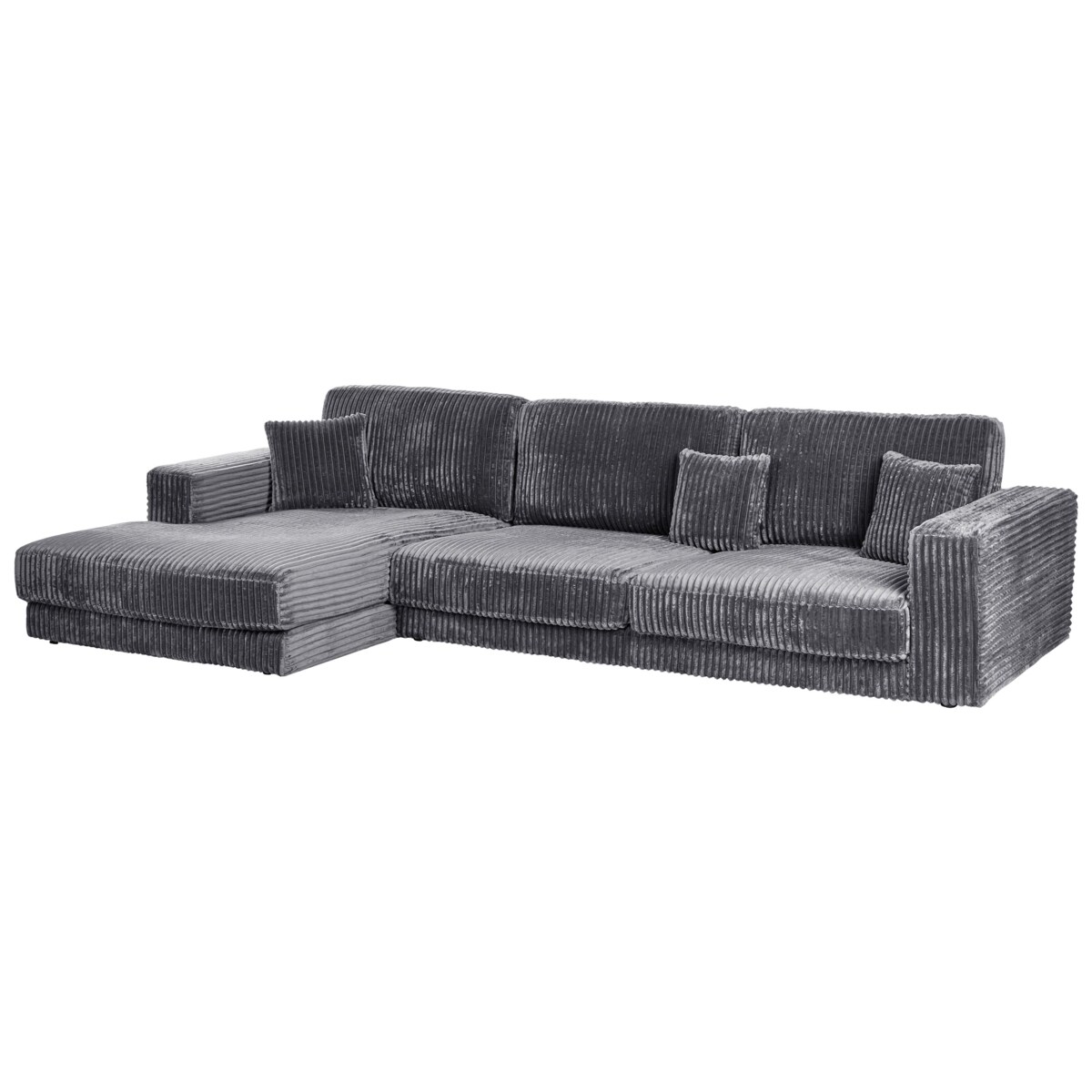 Narożnik 4-osobowy sztruksowy prawostronny ciemnoszary LOFOTEN