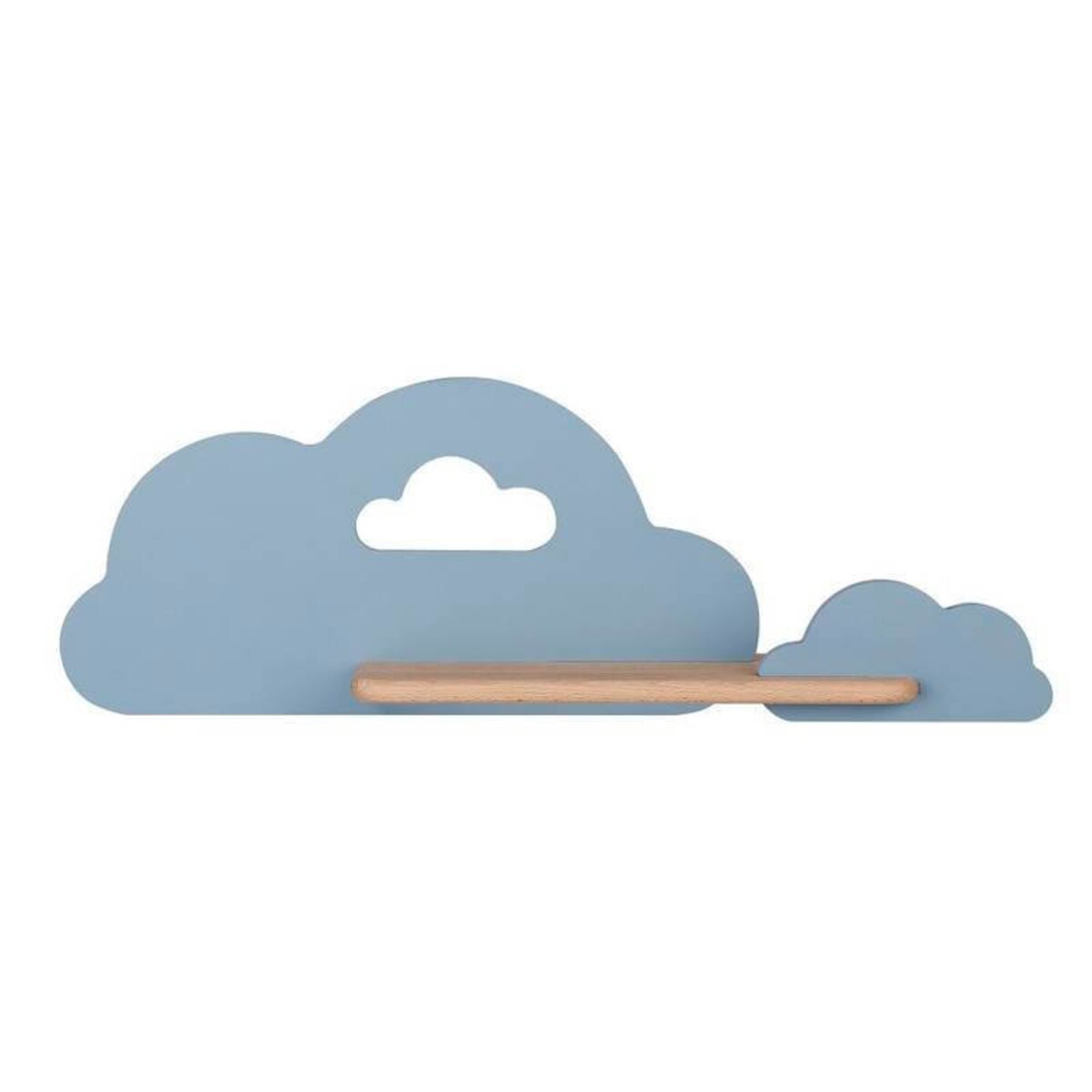 Kinkiet LAMPA ścienna CLOUD 21-75581 Candellux dekoracyjna OPRAWA półka LED 5W 4000K chmury niebieskie drewno