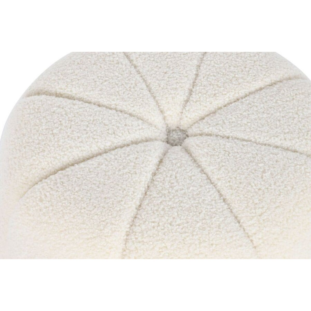 Pufa okrągła boucle 38x50 cm ZUCCA - II biała