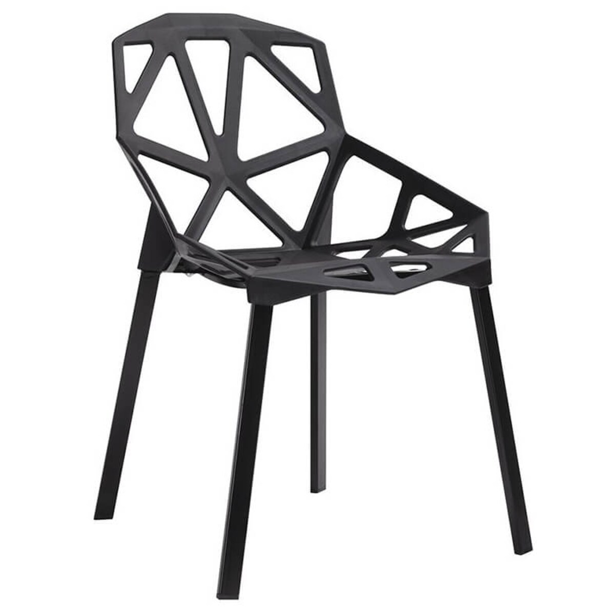 Stylowe krzesło do jadalni Split ażur matowy czarny