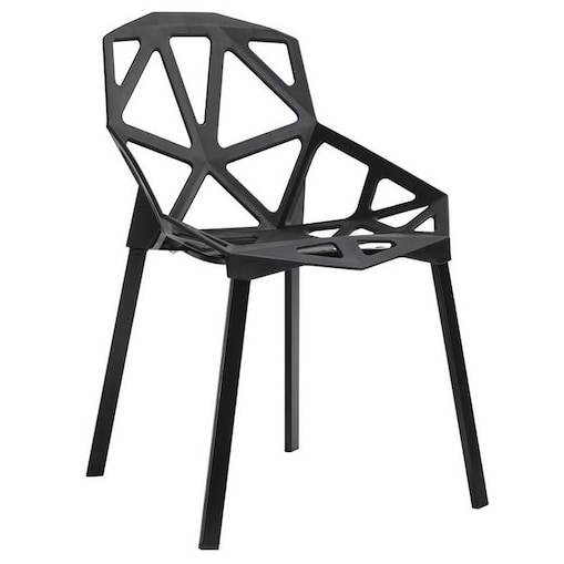 Stylowe krzesło do jadalni Split ażur matowy czarny