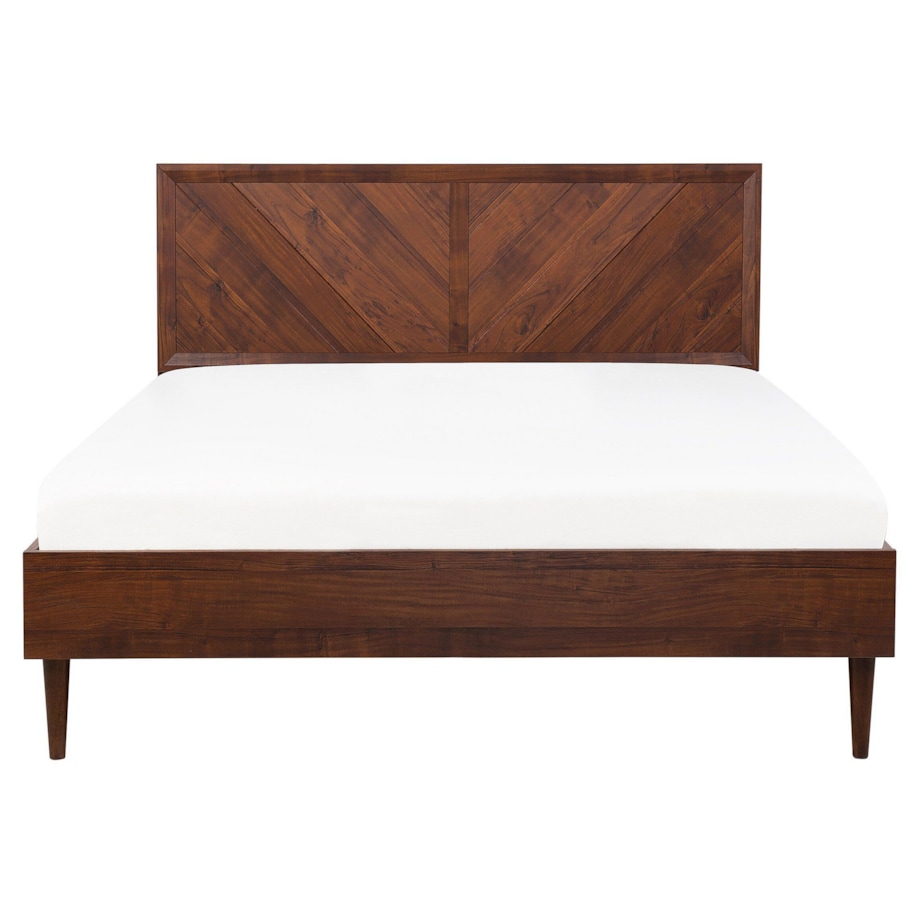 Łóżko LED 160 x 200 cm ciemne drewno MIALET