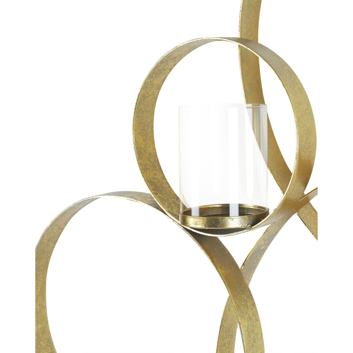 Świecznik ścienny metalowy 80 cm złoty BURU