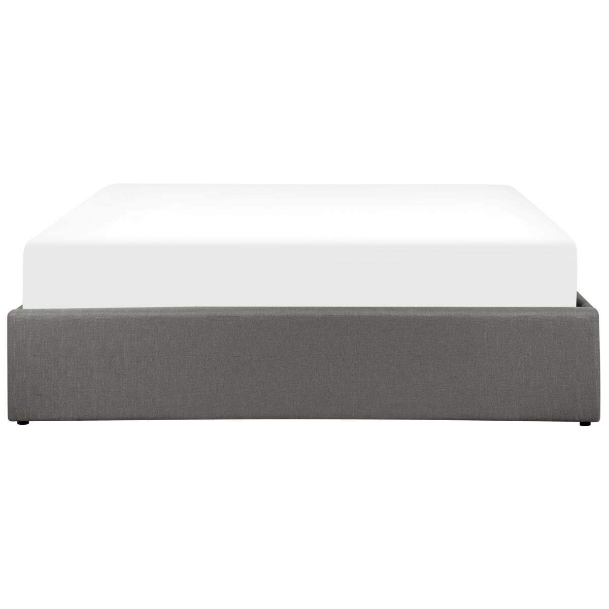 Łóżko z pojemnikiem tapicerowane 160 x 200 cm szare DINAN