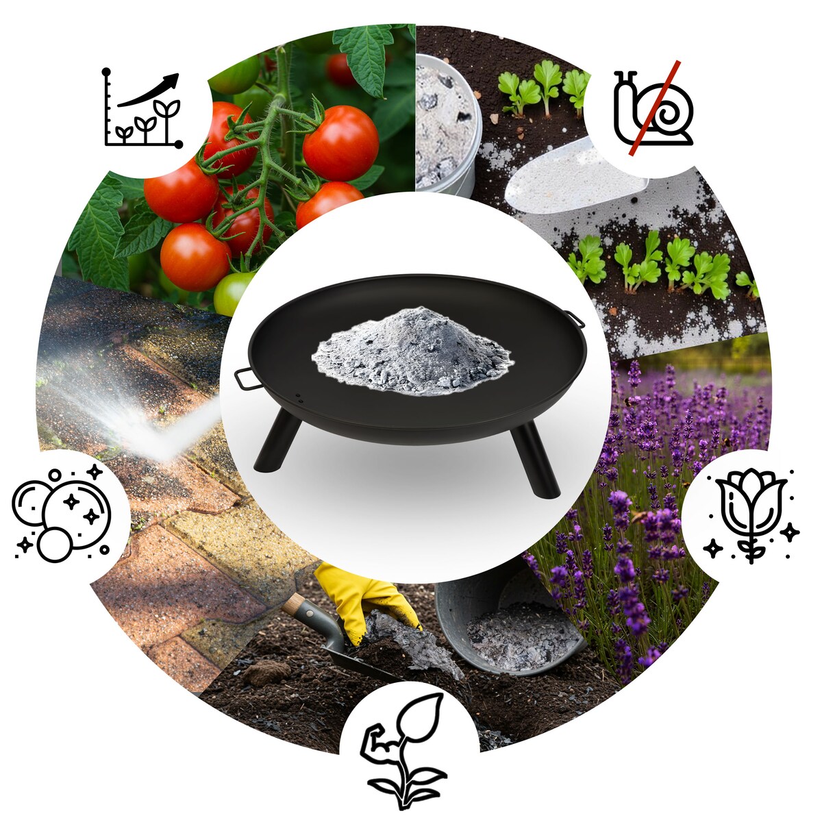 Palenisko ogrodowe z uchwytami na ognisko grill 80cm Berdsen BD-882