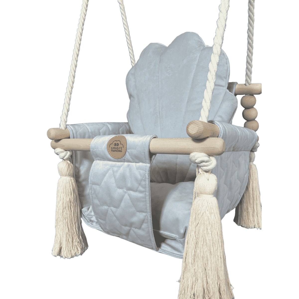 Huśtawka klasyczna - shell velvet srebrna