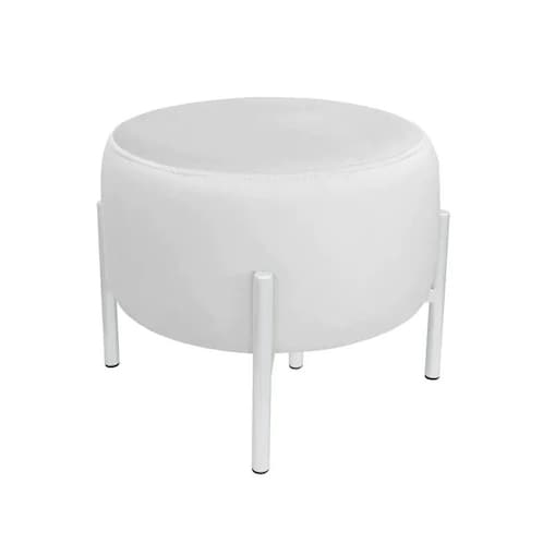 Pufa WILFRED MG VELVET jasnoszara/biała