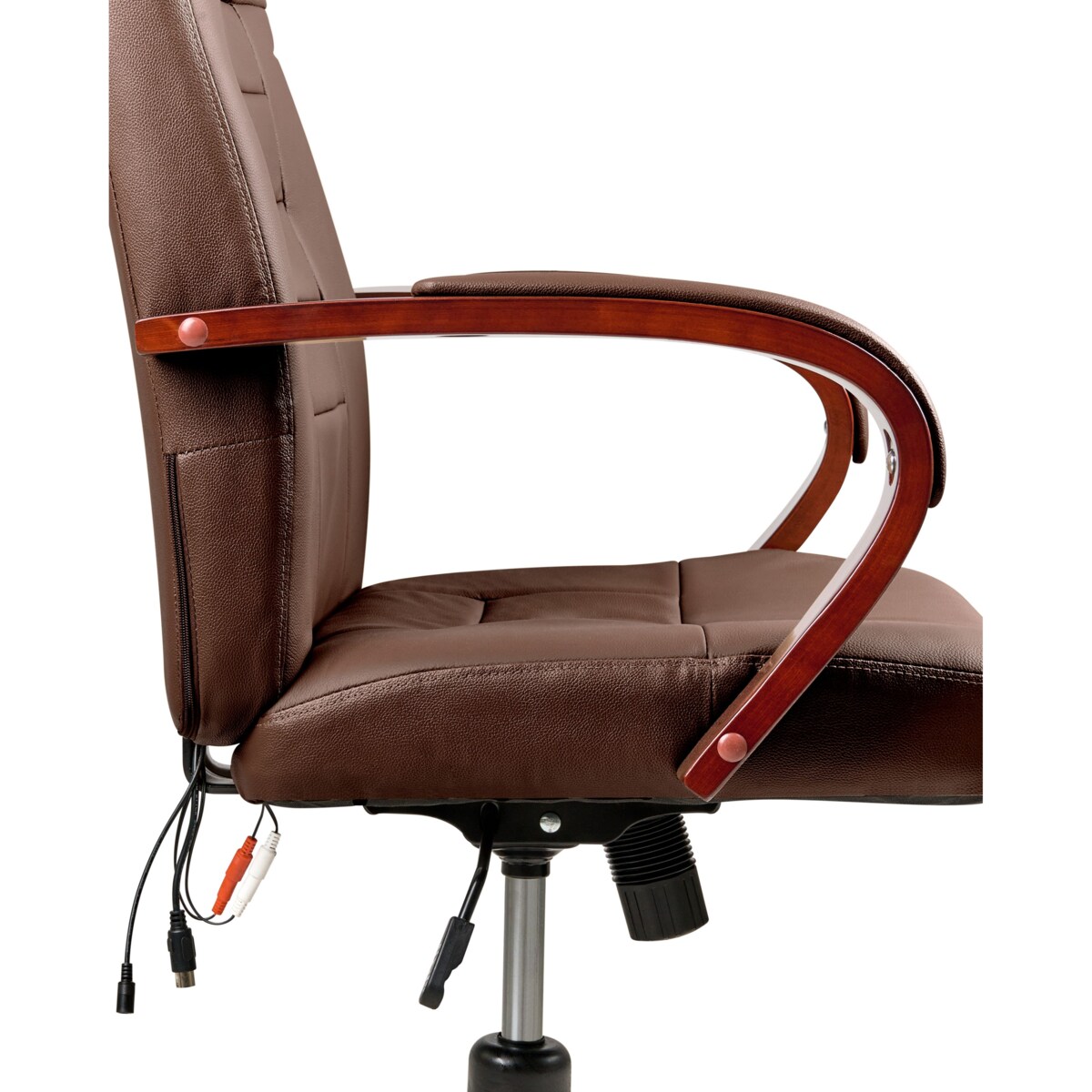 Fotel z masażem DIAMOND Z funkcją podgrzewania Skóra naturalna Ciemnobrązowy