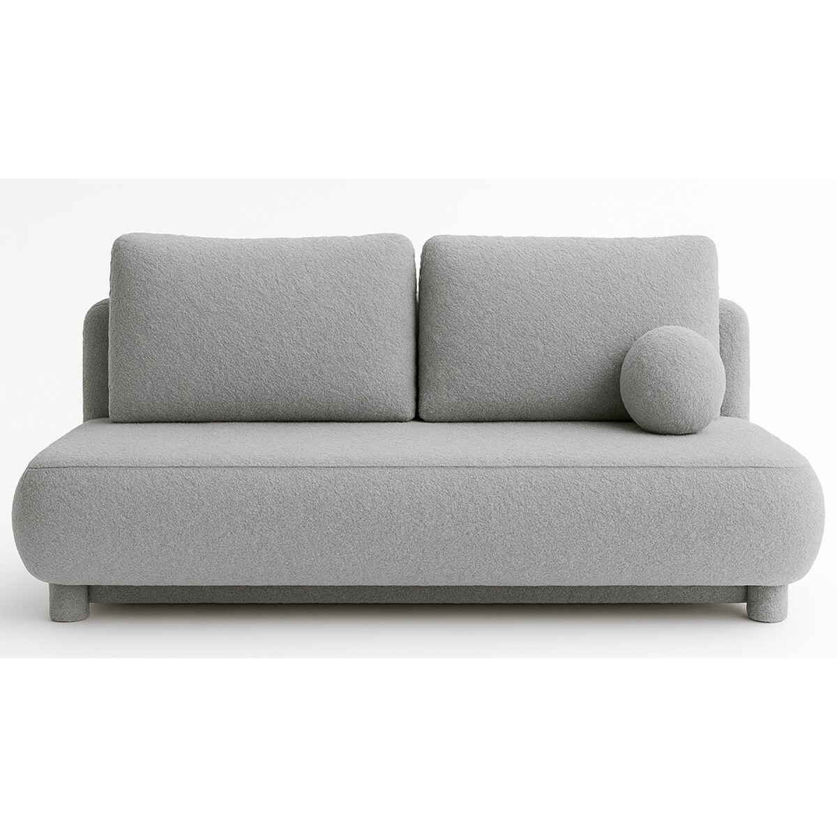 Kanapa Nowoczesna MAJA z funkcją spania w tkaninie boucle - jasny szary