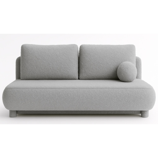 Kanapa Nowoczesna MAJA z funkcją spania w tkaninie boucle - jasny szary