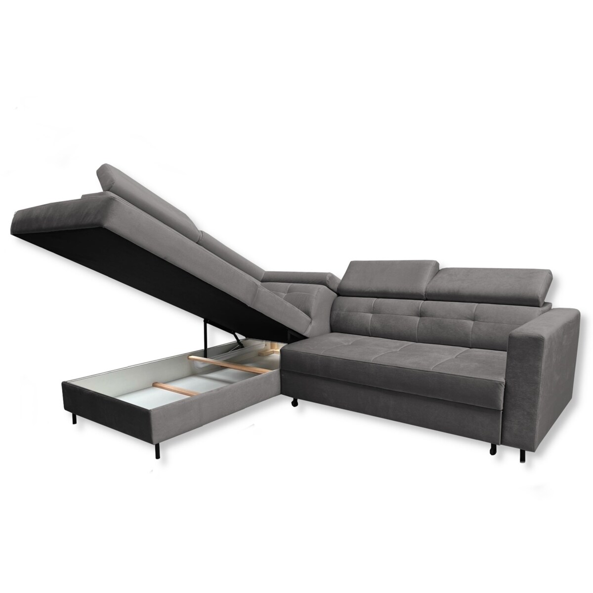 Lewostronny narożnik TAKO z funkcją spania - grafitowy