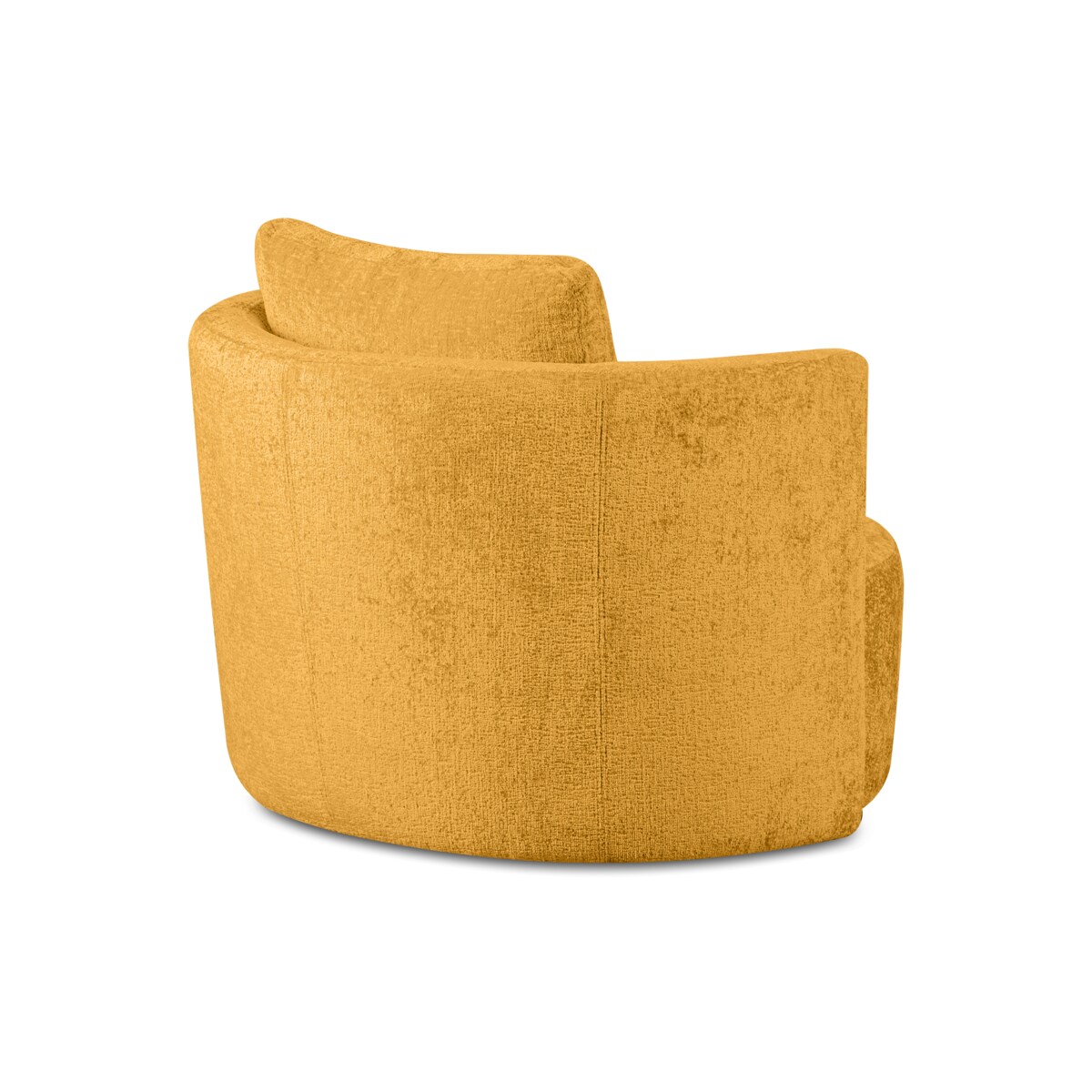 KONSIMO RAGGI Zestaw fotel i puf obrotowy musztardowy