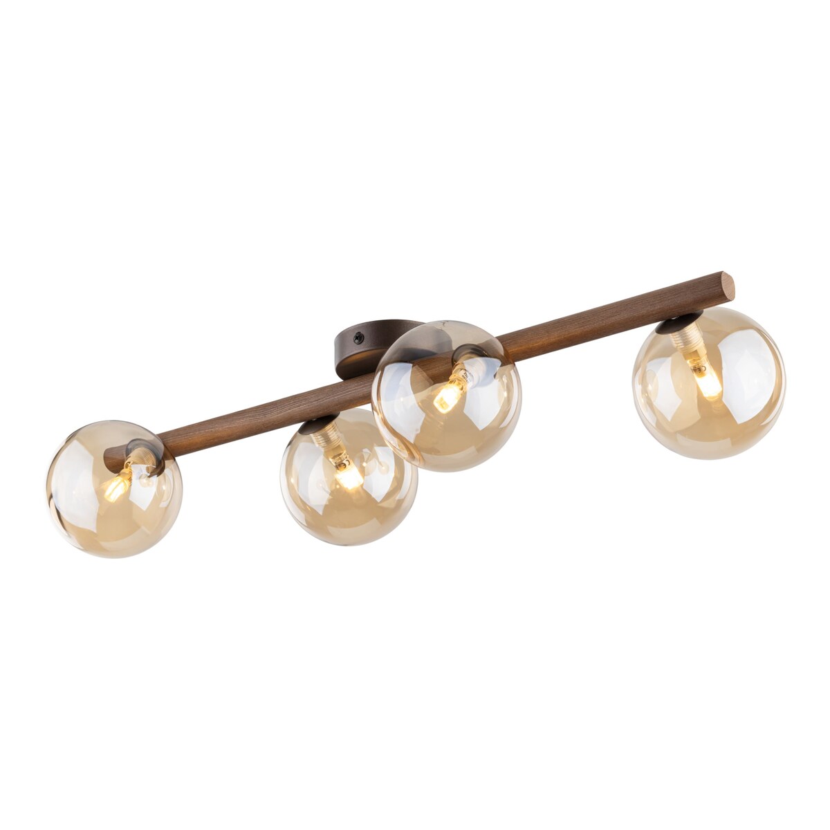 Lampa sufitowa TK Lighting ESTERA WOOD 11094, 4xG9, drewno, bursztynowe szkło, brąz