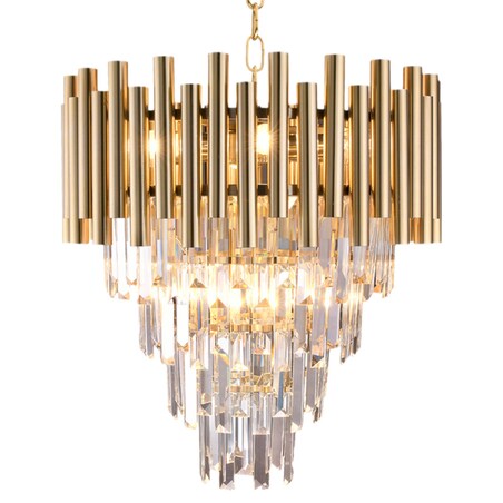 Dekoracyjna LAMPA wisząca MADISON ML5992 Milagro kryształowa OPRAWA glamour crystal ZWIS na łańcuchu złoty przezroczysty