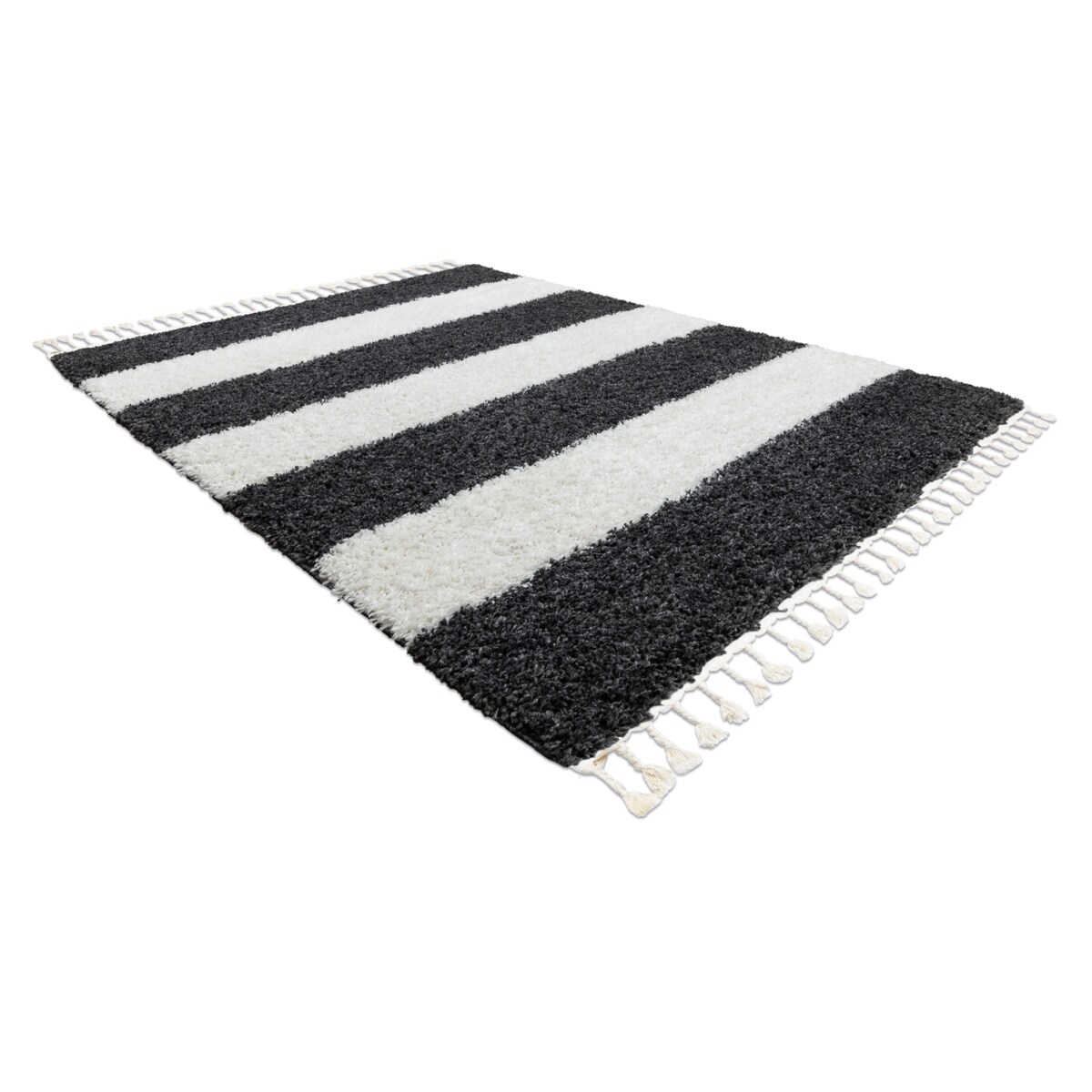 Dywan UNION 4079 Pasy szary / krem Frędzle 140x190 cm