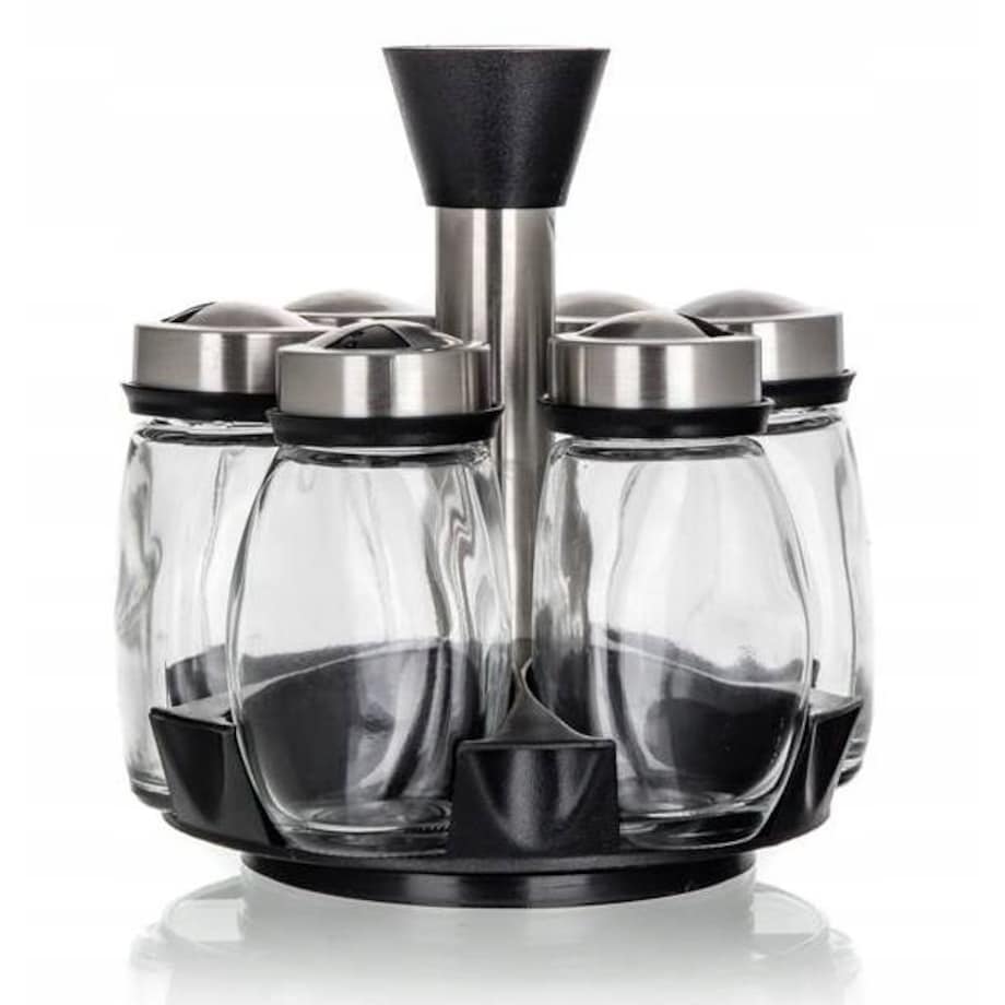 STOJAK pojemniki NA PRZYPRAWY 6x 120 ml słoiczki przyprawnik do kuchni