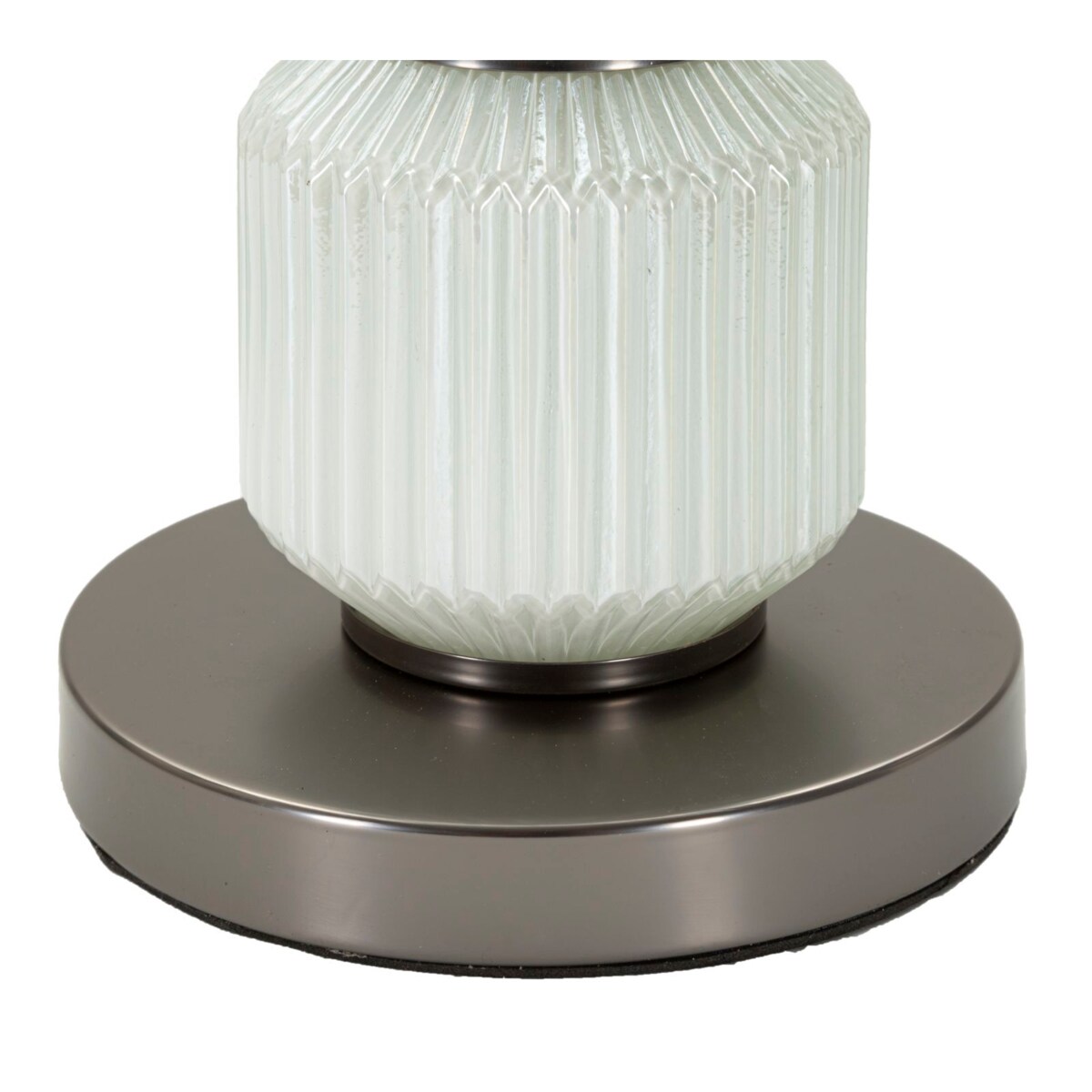 Lampa stołowa Bright Three, kolor biały i szary, szkło i żelazo, 32,5 x 32,5 x 57 cm, 1 x E27, styl nowoczesny, do salonu i sypialni, Mauro Ferretti