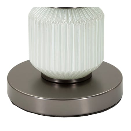 Lampa stołowa Bright Three, kolor biały i szary, szkło i żelazo, 32,5 x 32,5 x 57 cm, 1 x E27, styl nowoczesny, do salonu i sypialni, Mauro Ferretti