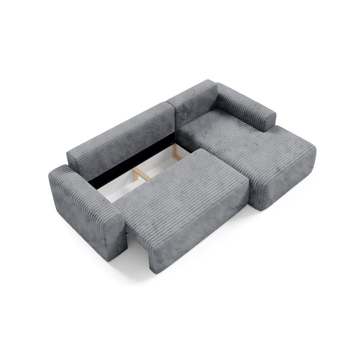 Narożnik SONTII z funkcją spania gruby sztruks Kolor: TILIA 90