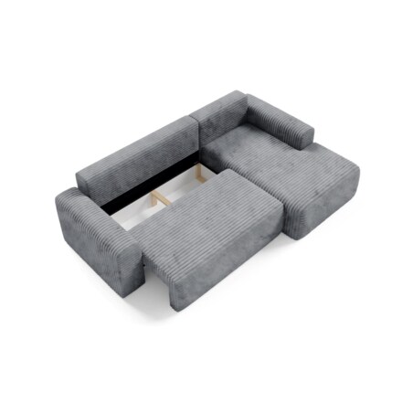 Narożnik SONTII z funkcją spania gruby sztruks Kolor: TILIA 90