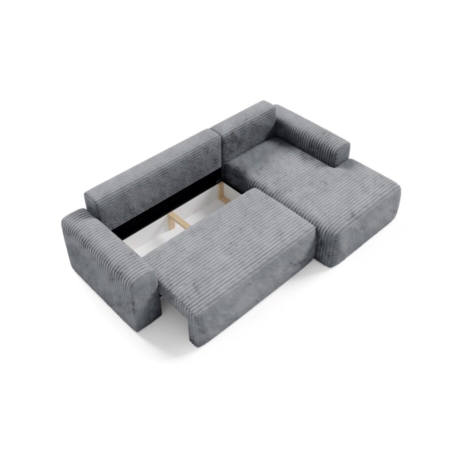 Narożnik SONTII z funkcją spania gruby sztruks Kolor: TILIA 90