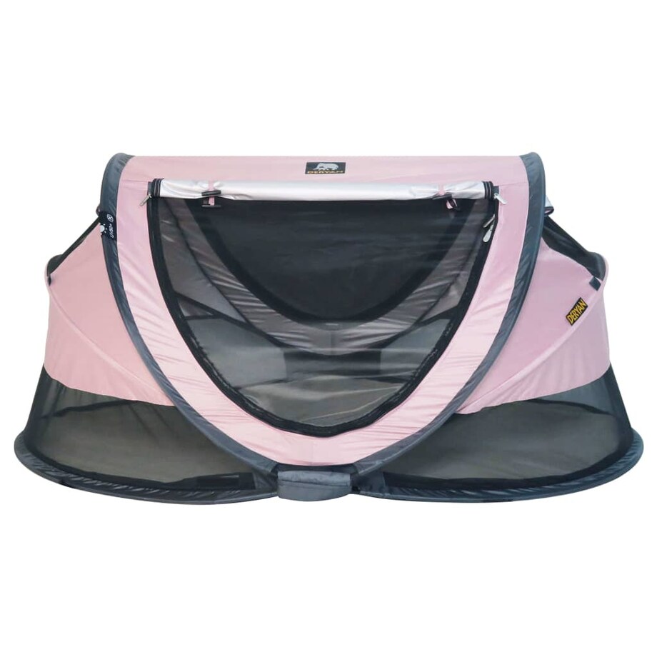 DERYAN Łóżeczko turystyczne pop-up Toddler Luxe z moskitierą, różowe