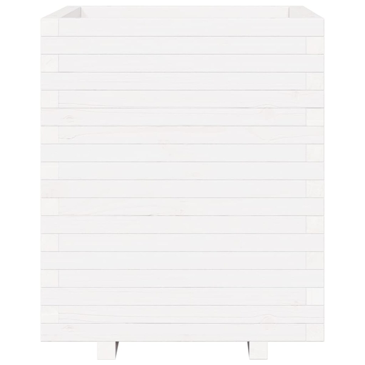 vidaXL Donica ogrodowa, biała, 60x60x72,5 cm, lite drewno sosnowe