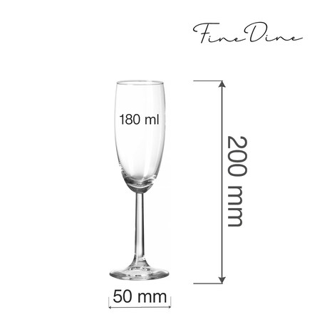 Zestaw 6 szt. Kieliszki do szampana i prosecco Volare Banquet, 180 ml