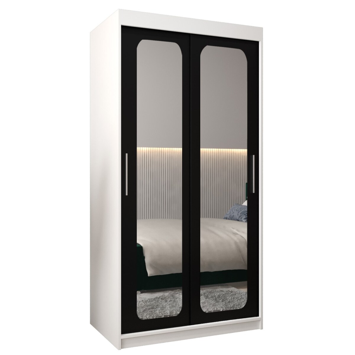 Szafa przesuwna Garderoba PROMO T3 100 biały/czarny