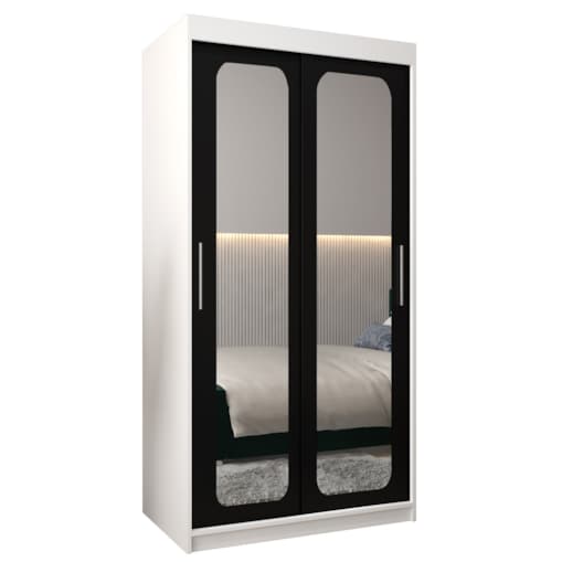 Szafa przesuwna Garderoba PROMO T3 100 biały/czarny