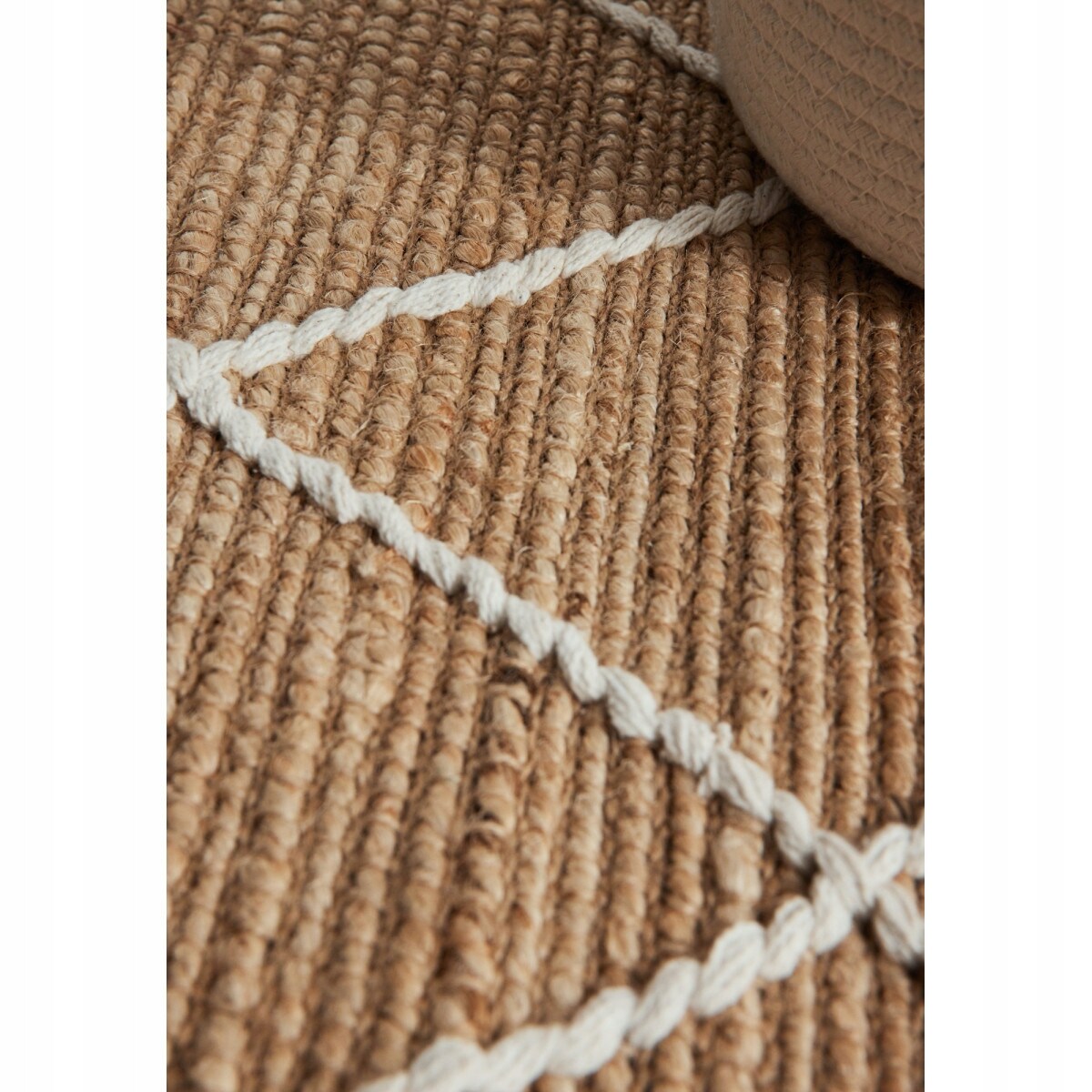 Dywan jutowy boho do salonu 160x230cm, naturalny beżowy dywan z juty